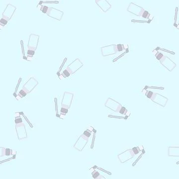 Seamless pattern mist throat spray bottle cartoon vector Stock Illustration