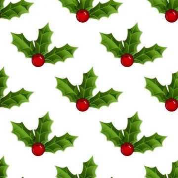 Seamless pattern with mistletoe Stock Illustration