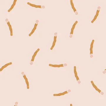 Seamless pattern miswak natural teeth cleaning stick for oral hygiene Stock Illustration