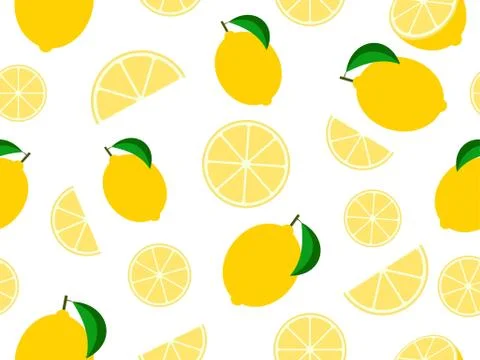 Seamless pattern mixed lemon fruit background - Vector illustration Stock Illustration