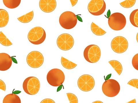 Seamless pattern mixed orange fruit background - Vector illustration Stock Illustration