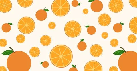 Seamless pattern mixed orange fruit background - vector illustration Stock Illustration