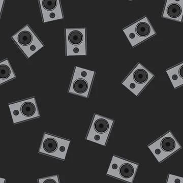 Seamless pattern mixer studio sound monitor cartoon vector Stock Illustration
