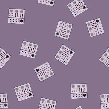 Seamless pattern mixing audio mixer cartoon vector Stockillustratie