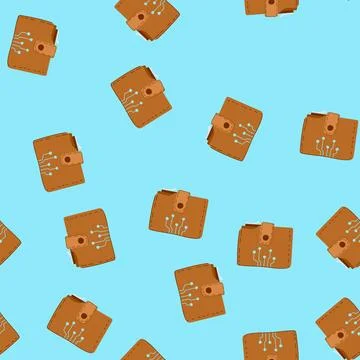 Seamless pattern mobile smart wallet cartoon vector Illustrazione stock