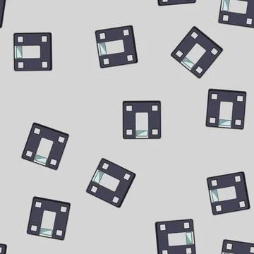 Seamless pattern mobile smart weights cartoon vector Stock Illustration
