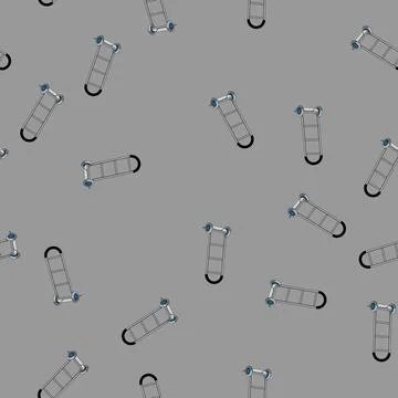 Seamless pattern mobility hand cart cartoon vector 스톡 일러스트