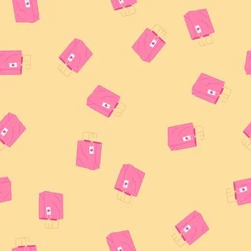 Seamless pattern mockup paper bag cartoon vector Stock Illustration