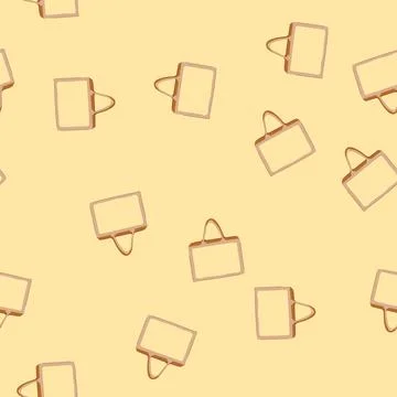 Seamless pattern mockup reusable bag cartoon vector 库存插图