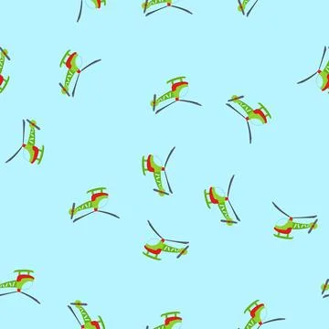 Seamless pattern model helicopter toy cartoon vector Stock Illustration