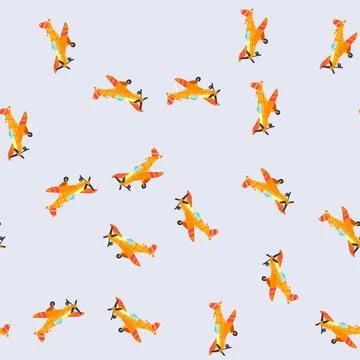 Seamless pattern model plane toy cartoon vector Stock Illustration
