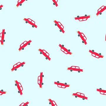 Seamless pattern model toy car cartoon vector Stock Illustration