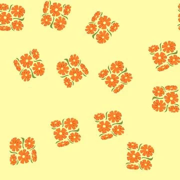 Seamless pattern modern abstract square flowers cartoon vector 스톡 일러스트
