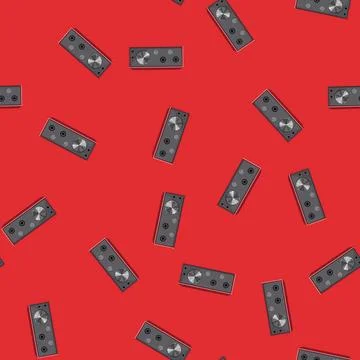 Seamless pattern modern audio interface cartoon vector Illustrazione stock