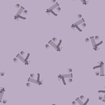 Seamless pattern modern bathroom faucet cartoon vector Stock Illustration
