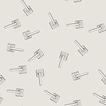 Seamless pattern Modern door handle providing simple access design Illustration