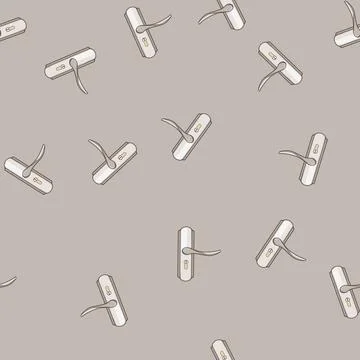 Seamless pattern Modern door handle offering security and access Illustration