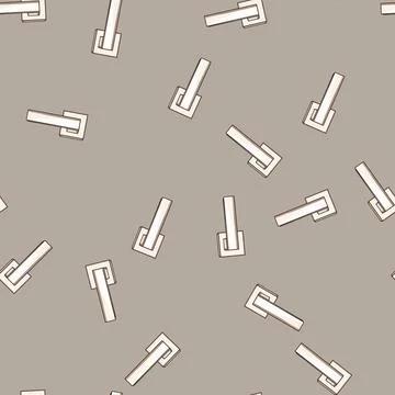 Seamless pattern Modern door handle lever for access and security 库存插图