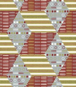 Seamless pattern. Modern geometric patchwork polygon quilt. Repeating abstract Stock Illustration