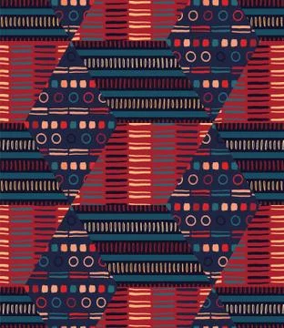 Seamless pattern. Modern geometric patchwork polygon quilt. Repeating abstract Stock Illustration