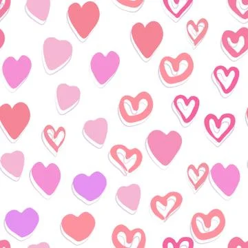 Seamless pattern with modern hearts. Valentines Day backdrop. Stock Illustration