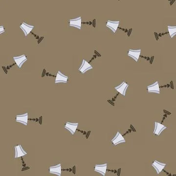 Seamless pattern modern lamp table cartoon vector Stock Illustration