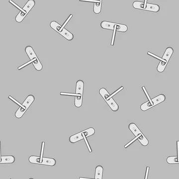 Seamless pattern Modern metal door handle with keyhole Illustration