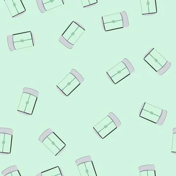 Seamless pattern modern shower cabin cartoon vector Stock Illustration