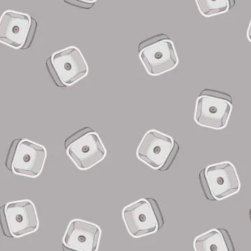 Seamless pattern modern sink ceramic cartoon vector Stock Illustration
