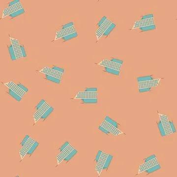 Seamless pattern modern skyscraper cartoon vector Stock Illustration