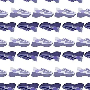 Seamless pattern with modern sneakers. Background with shoes for active lifes Stock Illustration