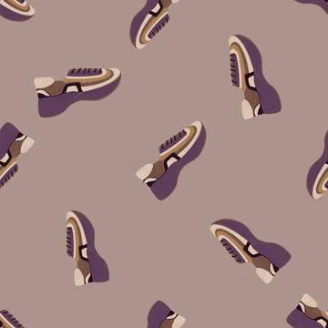 Seamless pattern with modern sneakers. Background with shoes for active lifes Stock Illustration