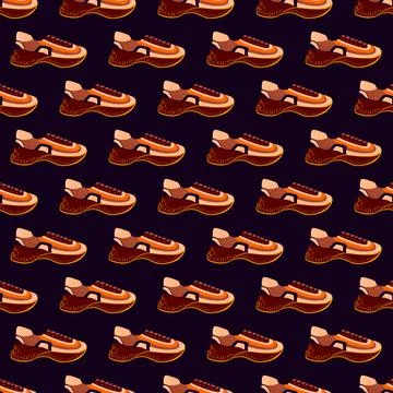 Seamless pattern with modern sneakers. Background with shoes for active lifes Illustrazione stock