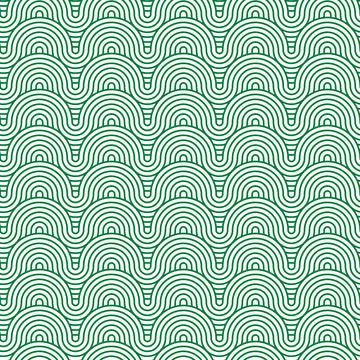 Seamless pattern modern stylish abstract texture. Repeating wave green lines Stock Illustration