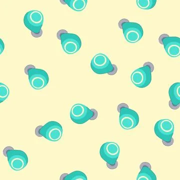 Seamless pattern modern wireless earphones cartoon vector Stock Illustration