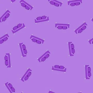 Seamless pattern modular reception sofa cartoon vector Stockillustratie