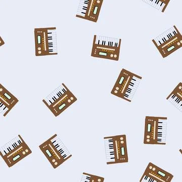 Seamless pattern modular synthesizer cartoon vector Ilustración de archivo