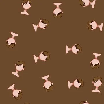 Seamless pattern mohawk hairstyles for kid boy cartoon vector 스톡 일러스트