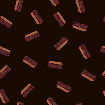 Seamless pattern moist brownie cartoon vector Stock Illustration