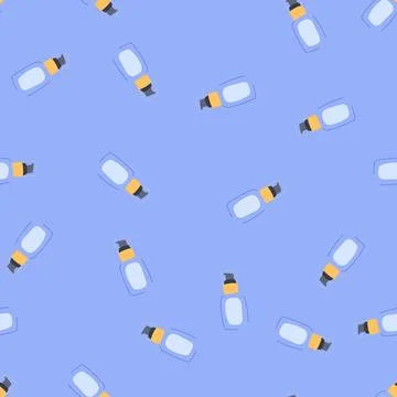 Seamless pattern moisture hair serum cartoon vector Stock Illustration