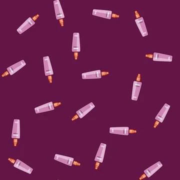 Seamless pattern moisture hair serum cartoon vector Stock Illustration