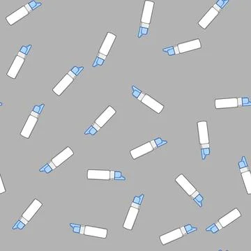 Seamless pattern moisturizer nasal spray bottle cartoon vector 스톡 일러스트