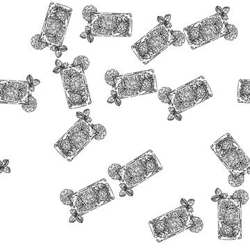 Seamless pattern mojito cocktail sketch hand drawn Stock Illustration