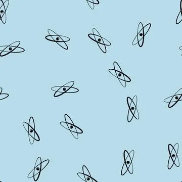 Seamless pattern molecular atom orbit cartoon vector Illustrazione stock