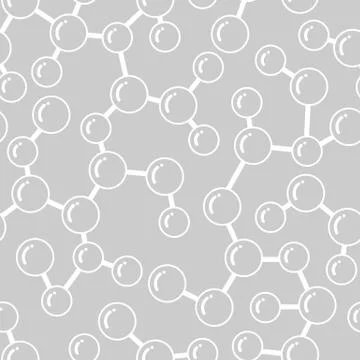 Seamless pattern with molecular structure. Abstract molecules in flat style Stock Illustration