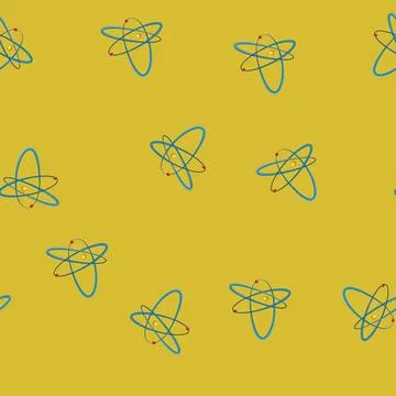 Seamless pattern molecule atom cartoon vector Illustrazione stock