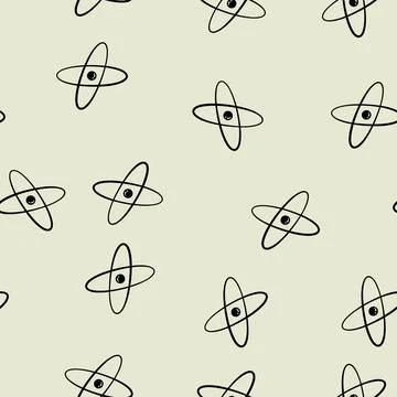 Seamless pattern molecule atom orbit cartoon vector イラスト素材