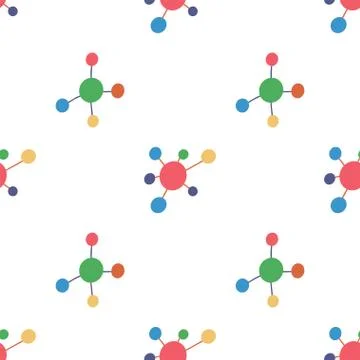Seamless pattern with molecule Stock Illustration