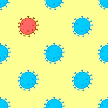 Seamless pattern of molecules, cells of virus, bacteria. Pandemic, epidemic c Illustrazione stock