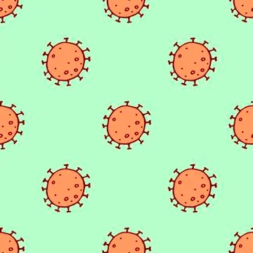 Seamless pattern of molecules, cells of virus, bacteria. Pandemic, epidemic c Illustrazione stock